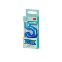 CANDELA PER TORTA - HAPPY BIRTHDAY CANDLE 5 BLUE