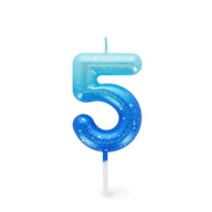 CANDELA PER TORTA - HAPPY BIRTHDAY CANDLE 5 BLUE