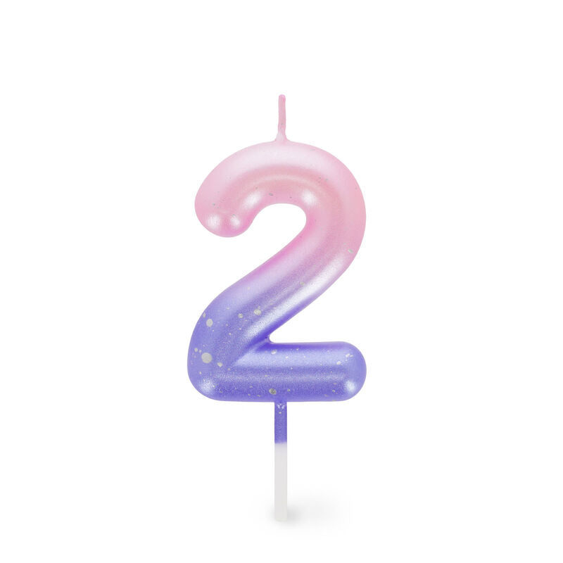 CANDELA PER TORTA - HAPPY BIRTHDAY CANDLE 2 PINK