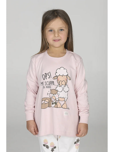 Sorrisi, pigiama girocollo bambina in cotone