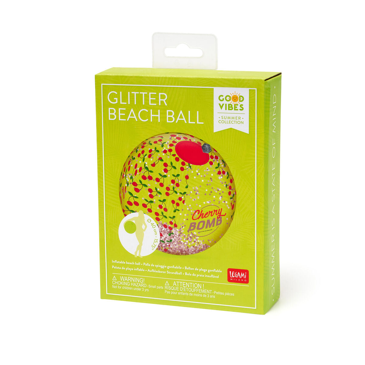 GLITTER BEACH BALL - CHERRY BOMB