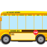SOMETHING TO REMEMBER MAGNET BOARD - SCHOOL BUS SHAPE