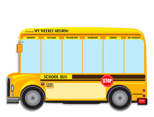 SOMETHING TO REMEMBER MAGNET BOARD - SCHOOL BUS SHAPE