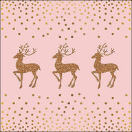 TOVAGLIOLI CARTA NATALE DEER AND DOTS ROSE/GOLD