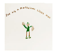 HANDPRINTED CARD - YOU ARE A MARVELLOUS LITTLE MAN
