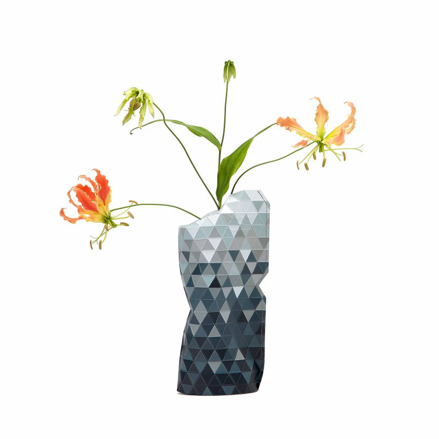 PAPER VASE COVER GREY GRADIENT SMALL