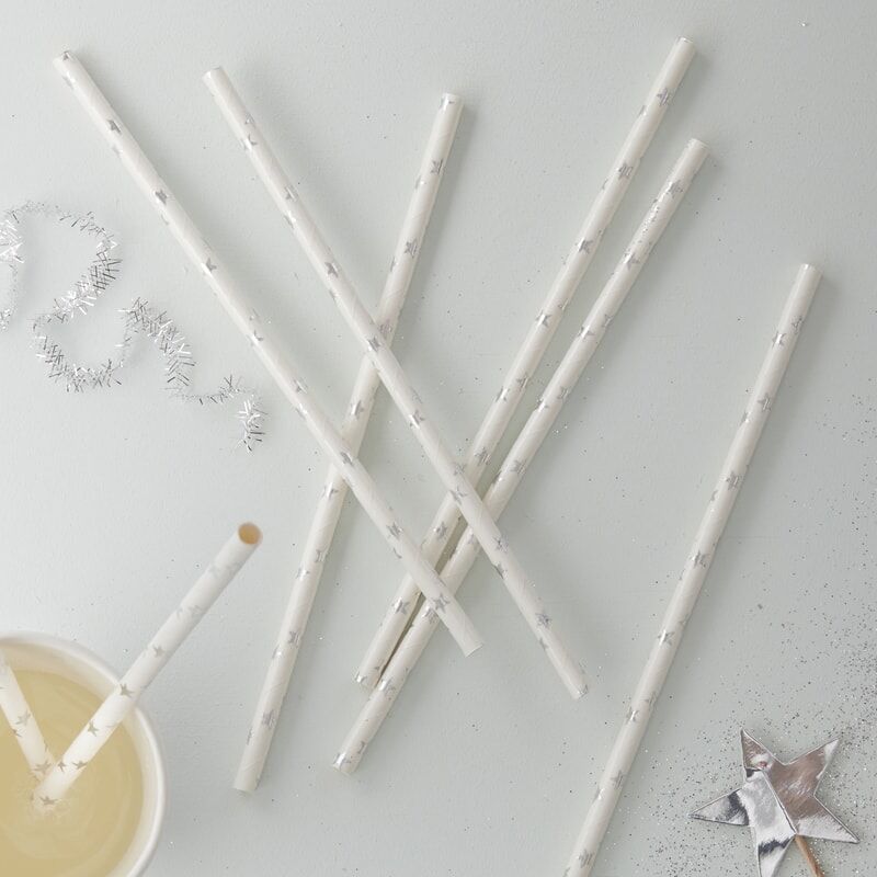 PAPER STRAWS FOILED STAR - CANNUCCE