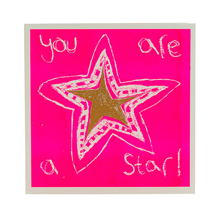 HANDPRINTED CARD - YOU'RE A STAR
