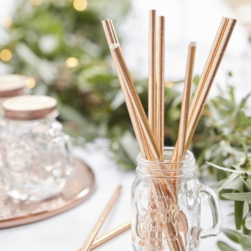 PAPER STRAWS ROSE GOLD - CANNUCCE 