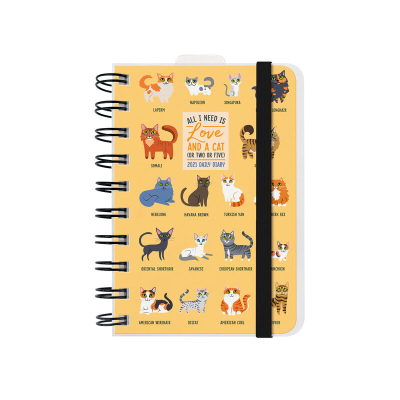 AGENDA 12 MESI GIORNALIERA SMALL SPIRALATA - 2021 - CATS