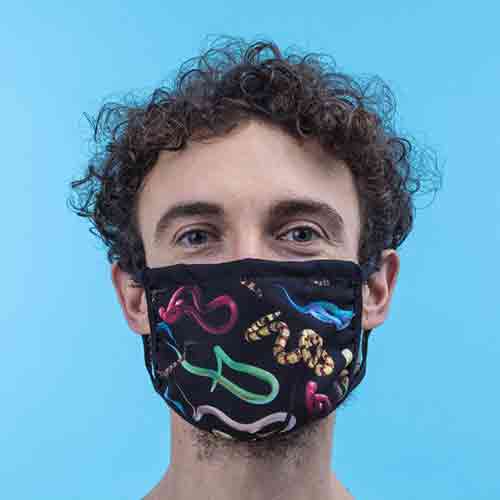 FACEMASK SELETTI SNAKES BLACK M-L