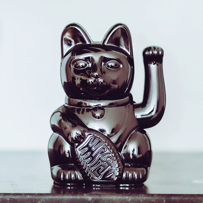 Maneki Neko Neon Glossy Balck - Lucky Cat By Donkey