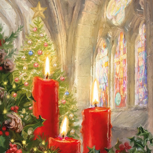 TOVAGLIOLI IN CARTA NATALE CANDLES IN CHURCH