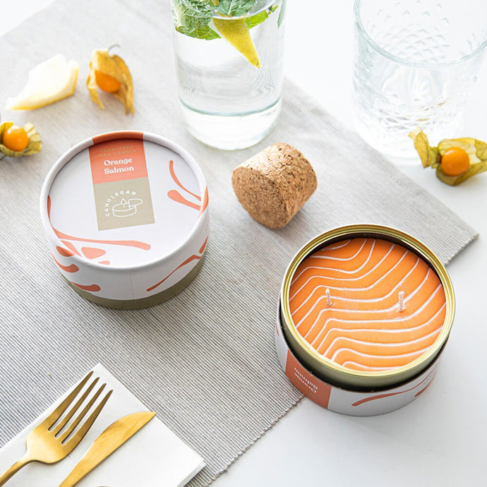 CANDLECAN ORANGE SALMON