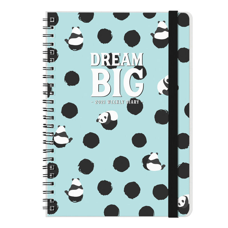 AGENDA 12 MESI SETTIMANALE LARGE SPIRALATA - 2021 - PANDA DREAM