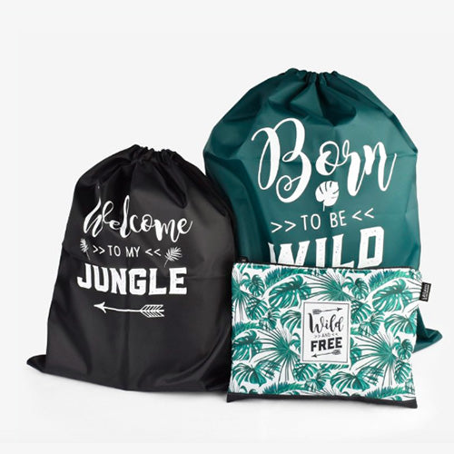 TRAVEL BAGS - SET 3 BUSTE DA VIAGGIO - JUNGLE