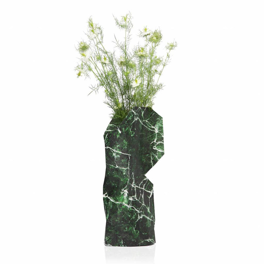 PAPER VASE COVER GREEN MARBLE