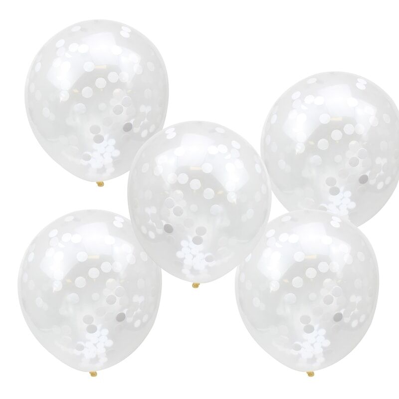 BALLOONS CONFETTI WHITE