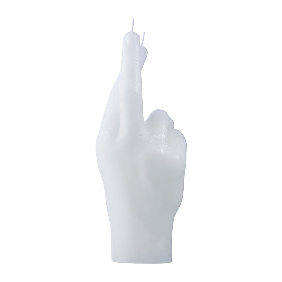 CROSSED FINGERS CANDLEHAND - WHITE