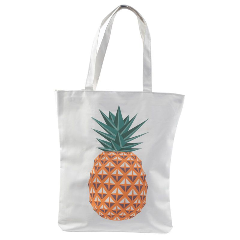 BORSA IN COTONE CON ZIP - ANANAS