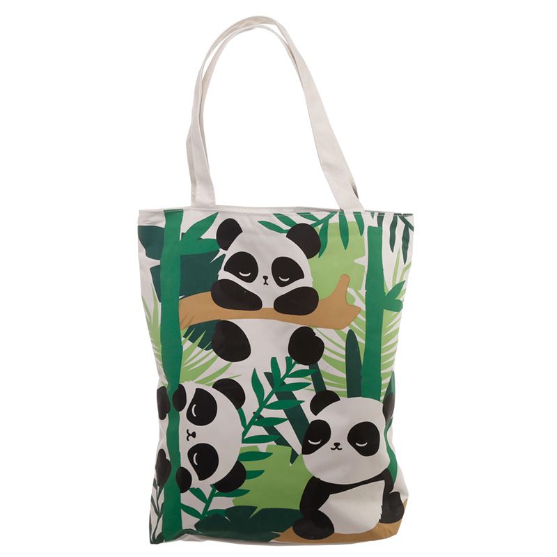 BORSA IN COTONE CON ZIP - PANDA