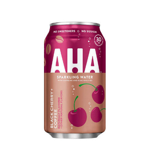 AHA SPARKLING WATER BLACK CHERRY + COFFEE