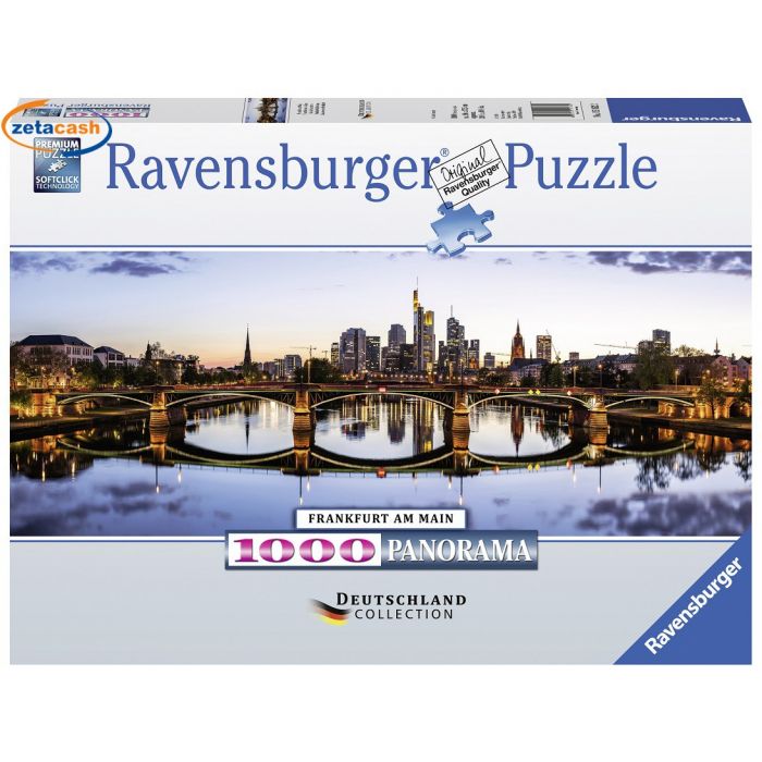Puzzle 1000pz Ravensburger Panorama  - Deutschland Collection, Alba a Francoforte  Dimensione: 70x50cm circa