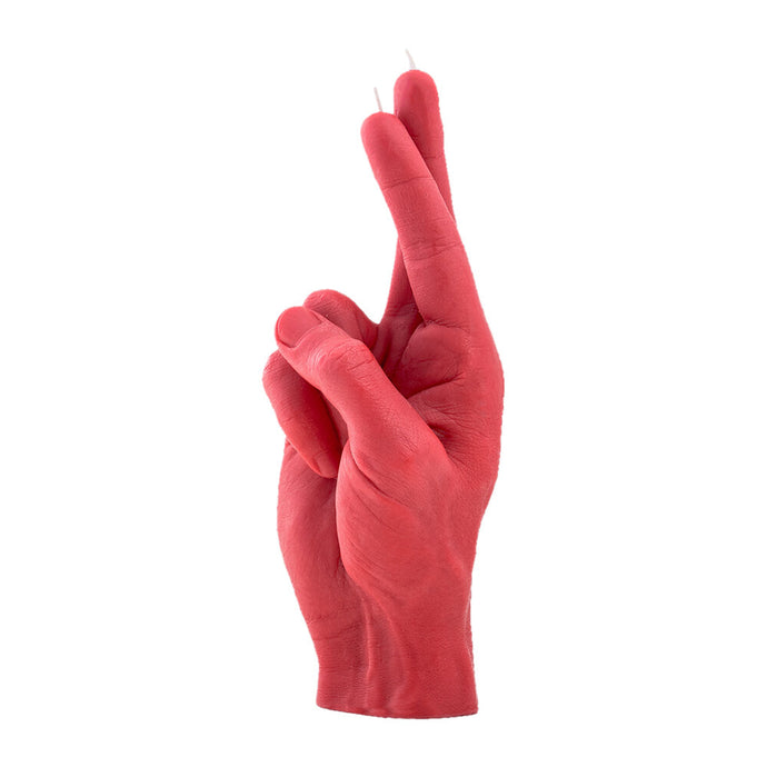 CROSSED FINGERS CANDLEHAND - RED