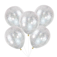 BALLOONS CONFETTI SILVER ANGEL AIR
