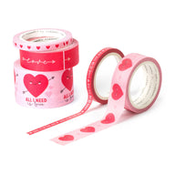 SET DI 5 NASTRI ADESIVI DI CARTA TAPE BY TAPE CUORI