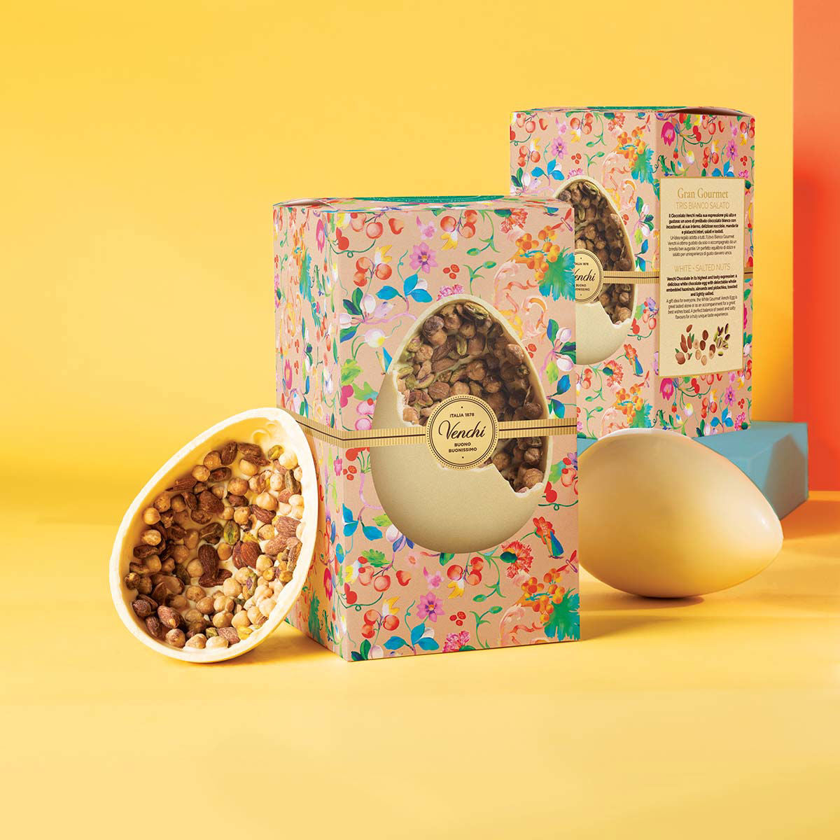UOVO PASQUA GOURMET DI CIOCCOLATO BIANCO CON FRUTTA SECCA SALATA 500g VENCHI