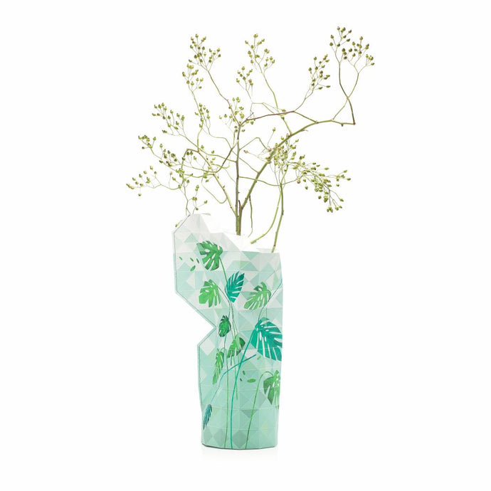 PAPER VASE COVER JUNGLE LEAVES