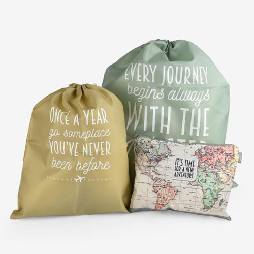 TRAVEL BAGS - SET 3 BUSTE DA VIAGGIO - MAP