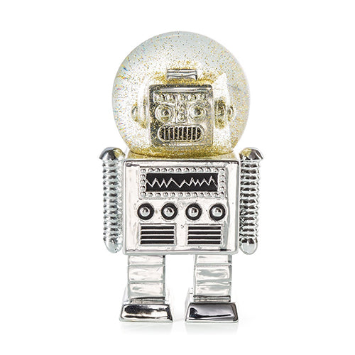 SFERA CON GLITTER THE ROBOT SILVER