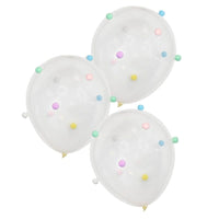 GIANT BALLOONS WITH PASTEL POM-POMS