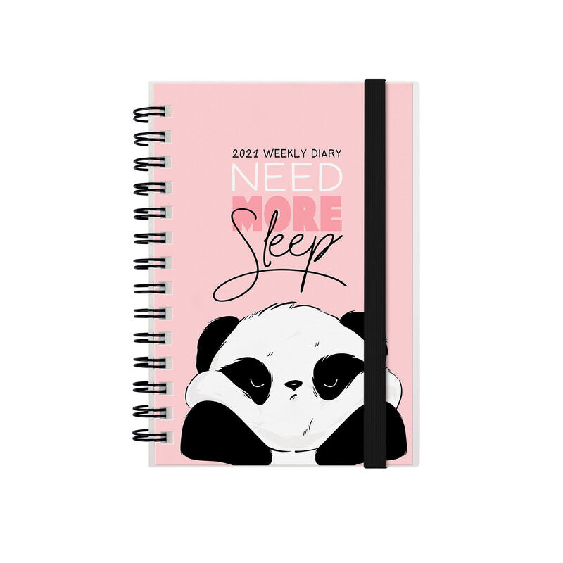 AGENDA 12 MESI SETTIMANALE SMALL SPIRALATA - 2021 - PANDA