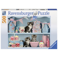 PUZZLE 500PZ - GATTINI NELLA CREDENZA