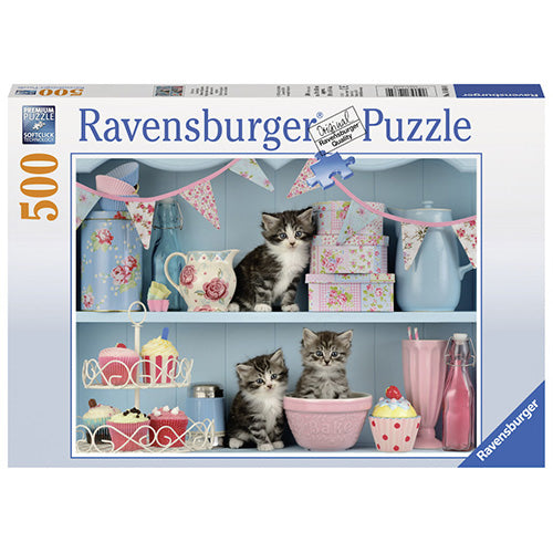 PUZZLE 500PZ - GATTINI NELLA CREDENZA