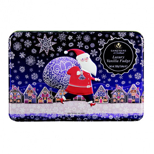 LUXURY VANILLA FUDGE SCATOLA LATTA BABBO NATALE XMAS
