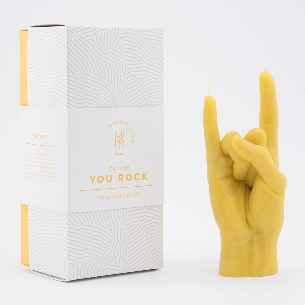 YOU ROCK CANDLEHAND -YELLOW