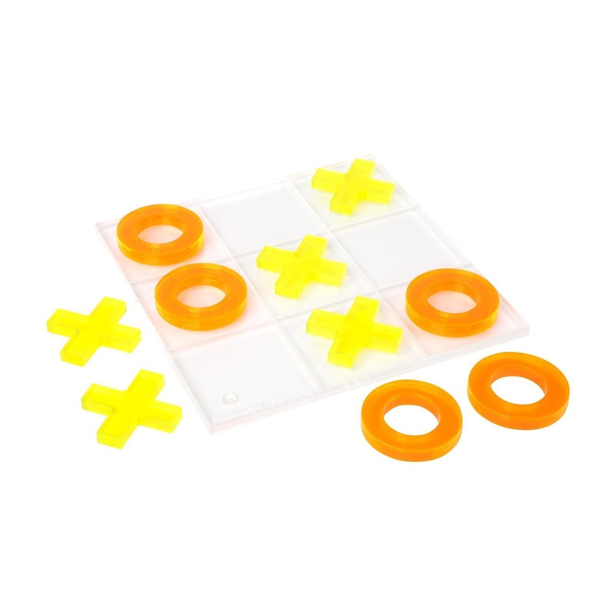 LUCITE TIC TAC TOE NEON ORANGE
