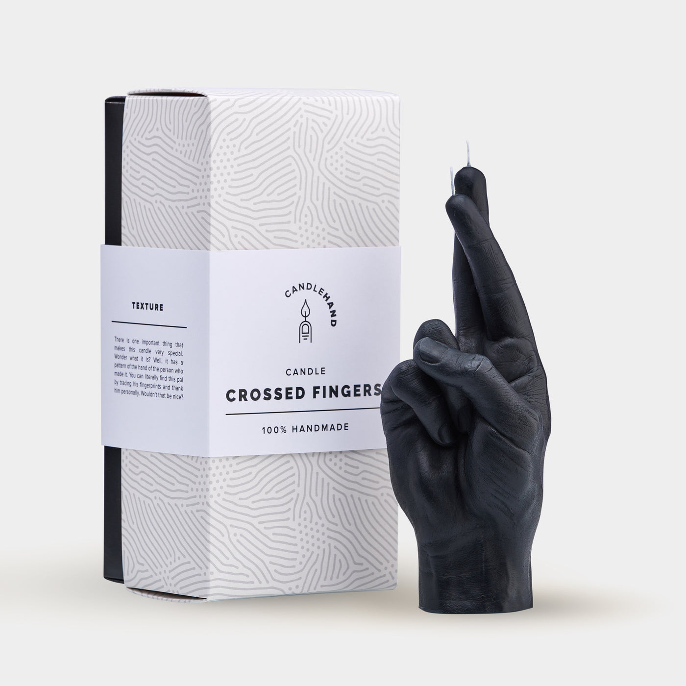 CROSSED FINGERS CANDLE HAND - BLACK