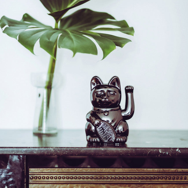 Maneki Neko Neon Glossy Balck - Lucky Cat By Donkey