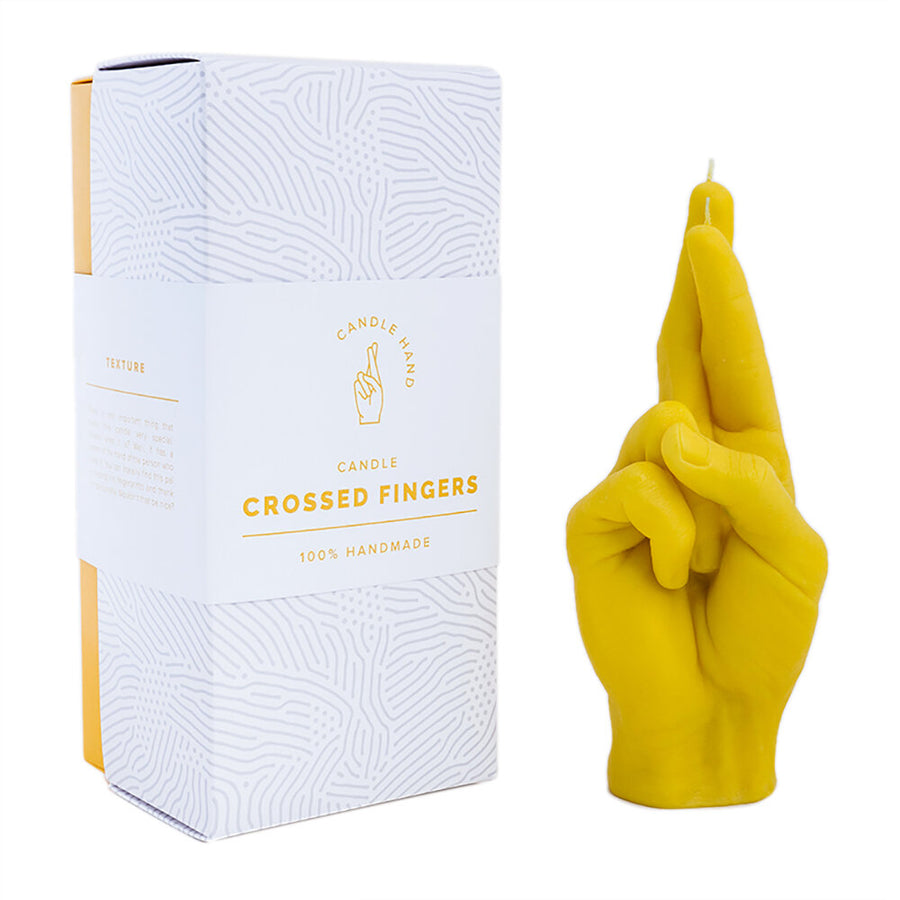 CROSSED FINGERS CANDLEHAND - YELLOW