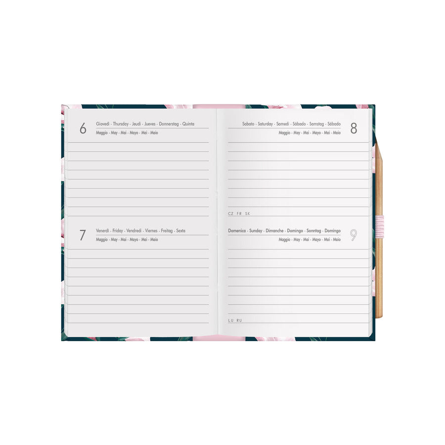 AGENDA 12 MESI BIGIORNALIERA MINI - 2021 - FLOWERS