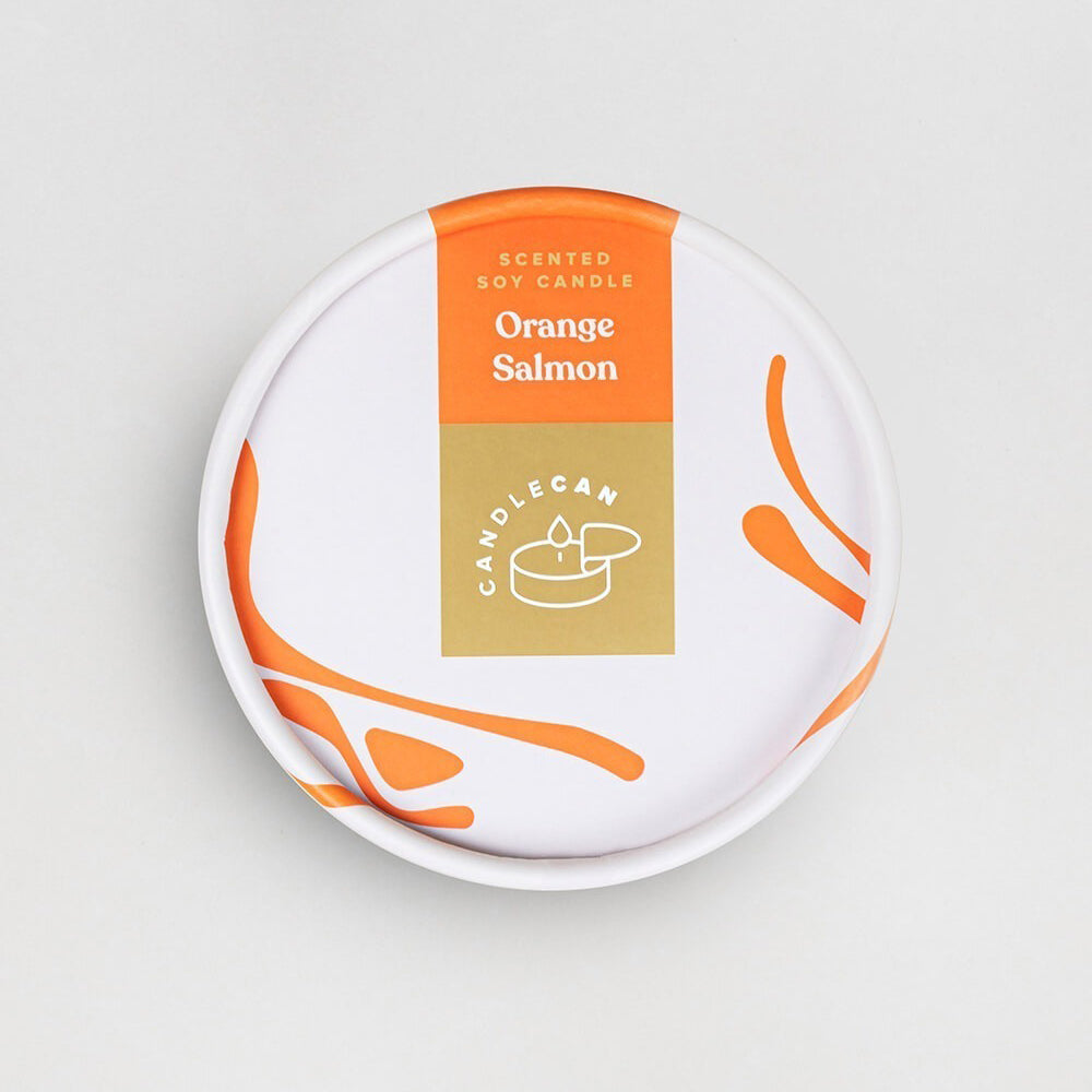 CANDLECAN ORANGE SALMON