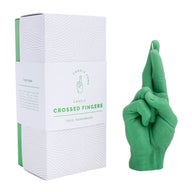 CROSSED FINGERS CANDLE HAND - GREEN
