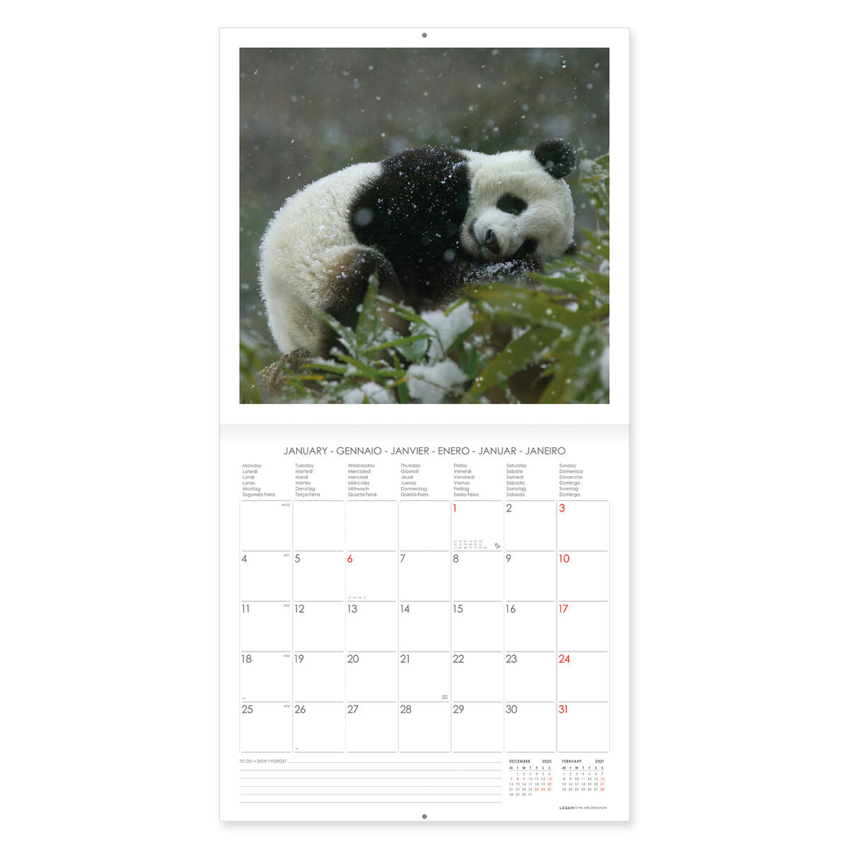 CALENDARIO 2021 - LOVELY PANDAS