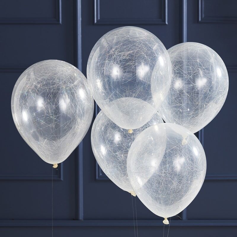 BALLOONS CONFETTI SILVER ANGEL AIR