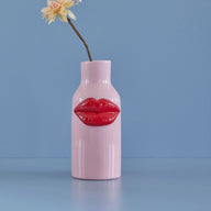 VASO ROSA IN CERAMICA CON LABBRA ROSSE - LARGE